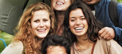 Group of college students smiling