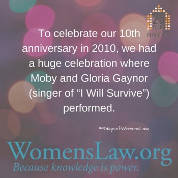 To Celebrate our 10th anniversary in 2010, we had a huge celebration where Moby and Gloria Gaynor(singer of I Will Survive) performed