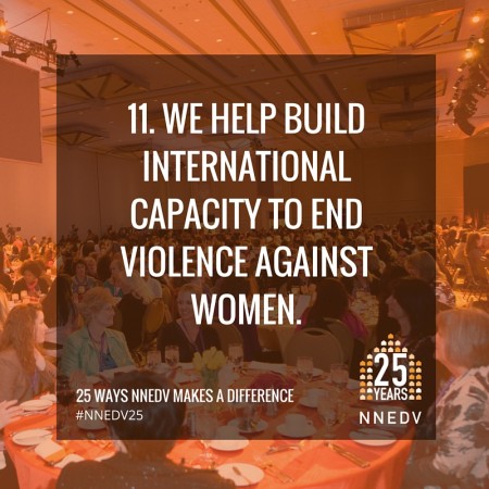 11. We help build international capacity to end violence against women