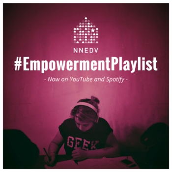 Infographic of NNEDV Empowerment Playlist on Youtube and Spotify