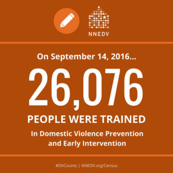 On September 14, 2016... 26,076 people were trained in domestic violence prevention and early intervention