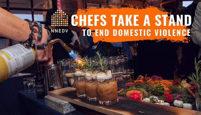 Chef use a blowtorch to toast smores cocktails